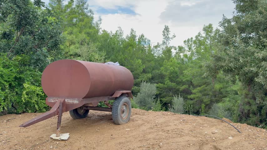 An old water tanker left to its own devices.