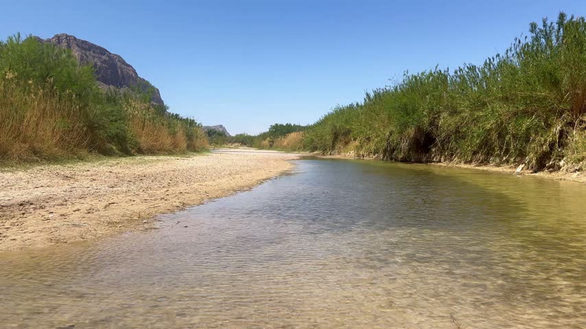 Shallow Rio Grande along the Texas–Mexico Border in Big Bend National Park