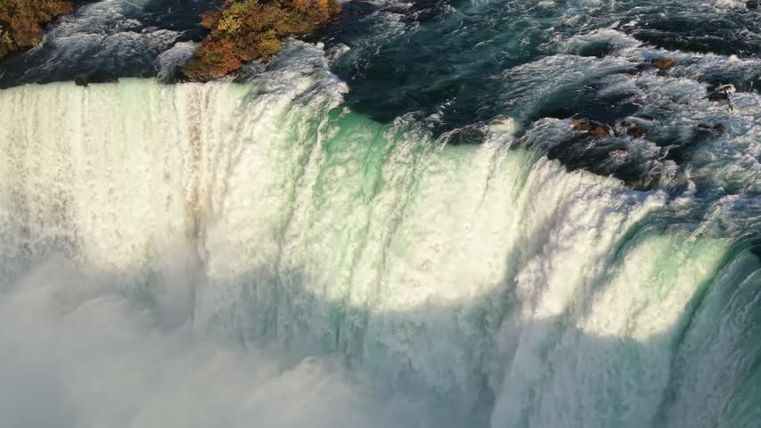 Giant Water Falls In Niagara Falls In Ontario Canada. Giant Waterfalls. Nature Landscape. Giant Water Falls In Niagara Falls In Ontario Canada. Niagara River. Cultural Heritage.
