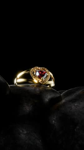 Gold ring with red ruby