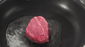Frying beefsteak