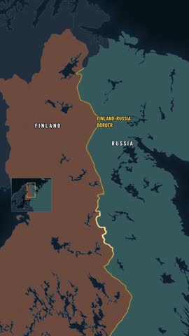 Slow pan down the frontier past Finnish lakes to Helsinki. Vertical frame.