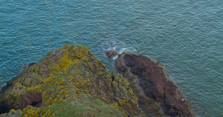 Sea cove with waves crashing in Eyemouth