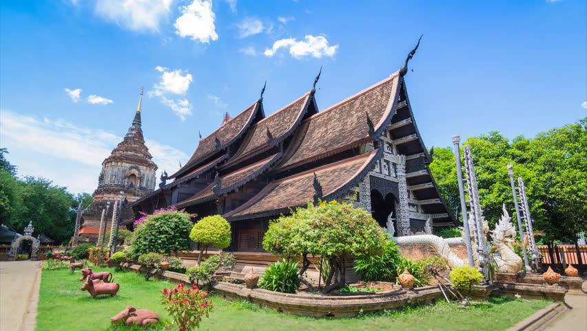 Beautiful Time Lapse Beautiful Wat Lok Moli (Molee) Temple Of Chiang Mai,