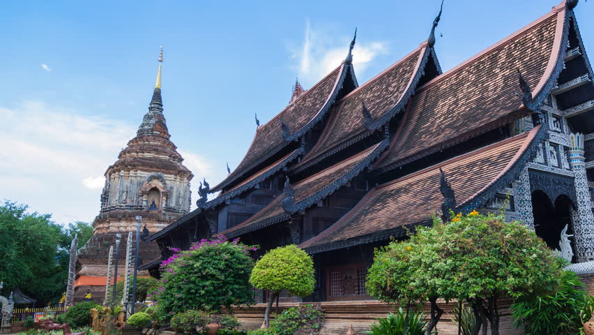 Beautiful Time Lapse Wat Lok Moli (Molee) Temple Of Chiang Mai, Thailand