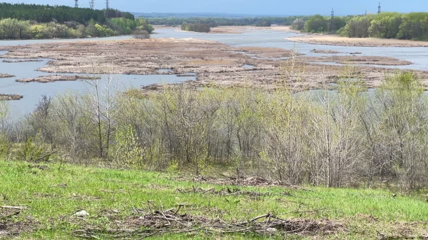 River and clouds landscape view