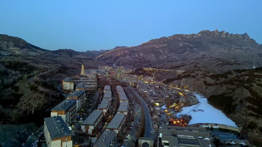 High-mountain landscape, revealing its historic charm at sunset near the Great Wall of China
