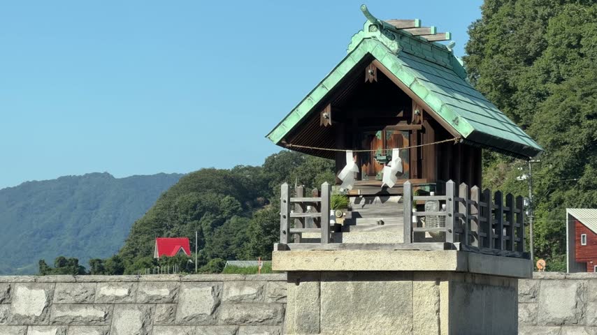 Small Shinto shrine by the sea in Setoda, Onomichi, Hiroshima, Japan