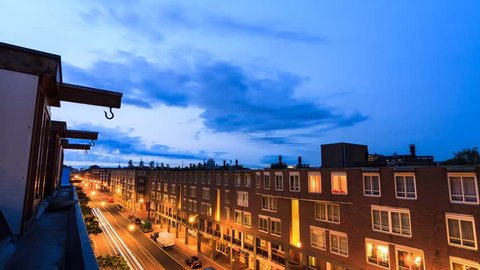 Beautiful full HD 30fps timelapse looking out over Amsterdam, the Netherlands. It spans over 12 hours and contains moving shadows, a sunset, moonrise and sunrise over the city.
