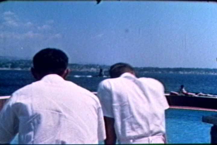 1960s - Naval crewmen work onboard their ship during the 1960s