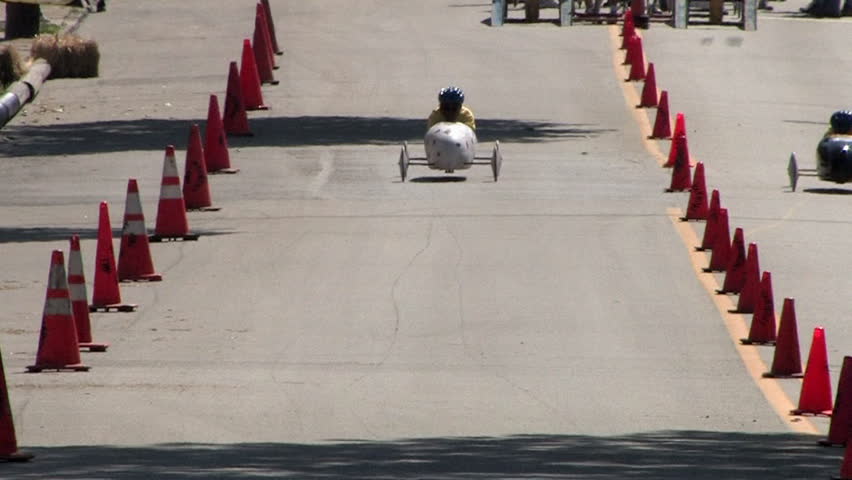 The running of the Soap Box Derby in Ambridge, Pennsylvania.