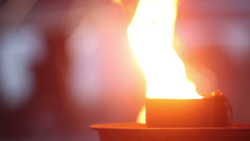 Close-up shot of a quenchless flame