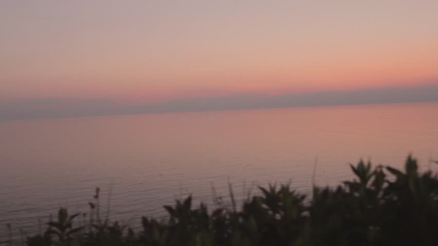 A jib shot of a beautiful ocean sunset