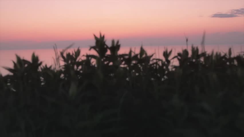 A jib shot of a beautiful ocean sunset