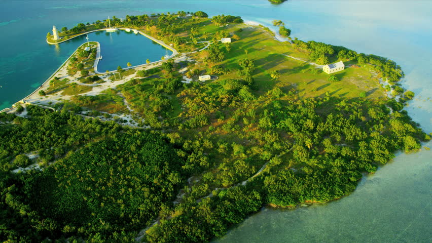 Aerial coastal view of Sub tropical Island Southern Florida