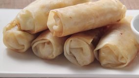 Spring rolls with soy dip
