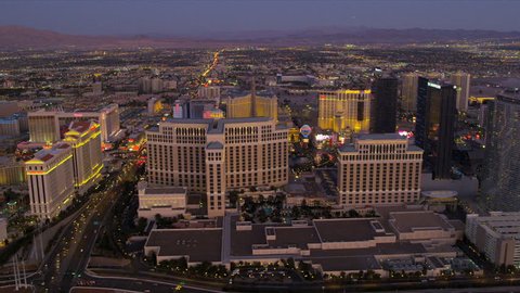 Las Vegas - January 2013: Aerial view of The Entertainment Capitol of the World, Nevada, USA, RED EPIC