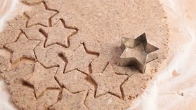 Cutting out cinnamon stars