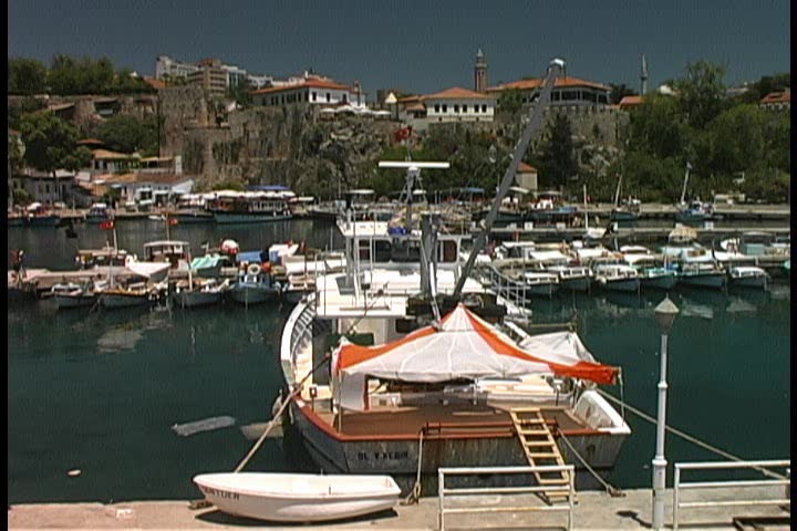Boats in the harbor of Antalya, Turkey