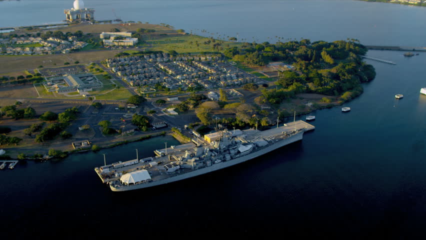 aerial view missouri battleship Stock Footage Video (100% Royalty-free ...