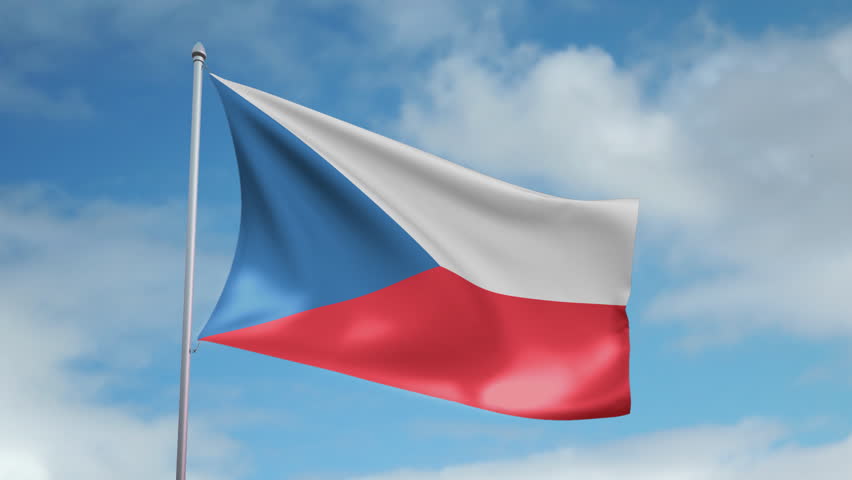 HD 1080p clip of a slow motion waving flag of Czech Republic. Seamless, 12