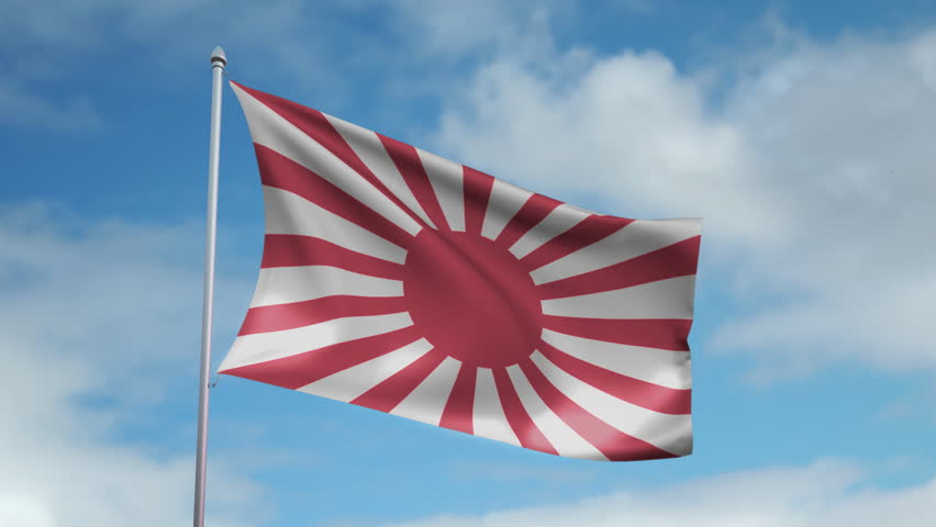 HD 1080p clip of a slow motion waving flag of the wartime Imperial Japan.
