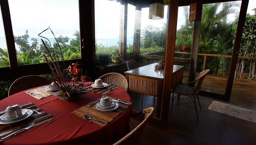 Breakfast at the hotel with sea view