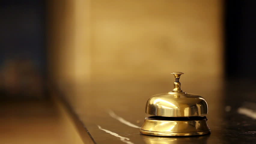 Call at Old Hotel Bell Stock Footage 