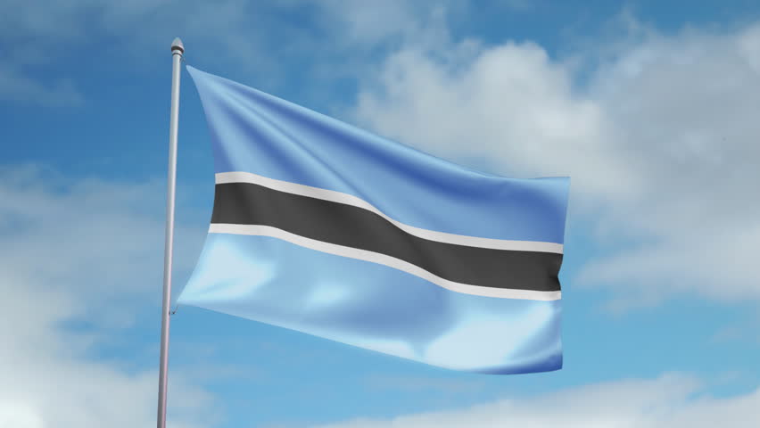 HD 1080p clip with a slow motion waving flag of Botswana. Seamless, 12 seconds