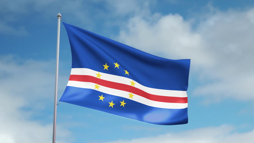 HD 1080p clip with a slow motion waving flag of Cape Verde. Seamless, 12 seconds