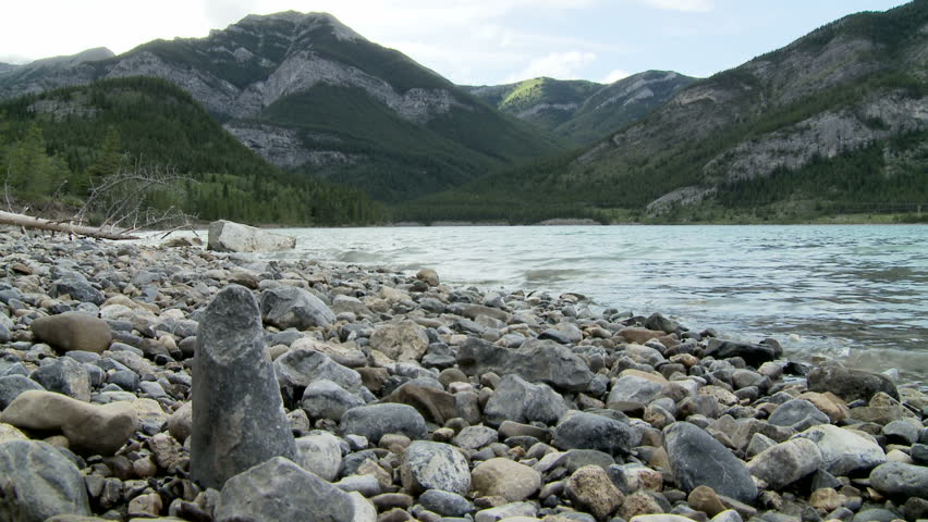 Scenic view of the Rocky Mountains at Barrier Lake, Alberta, Canada.
