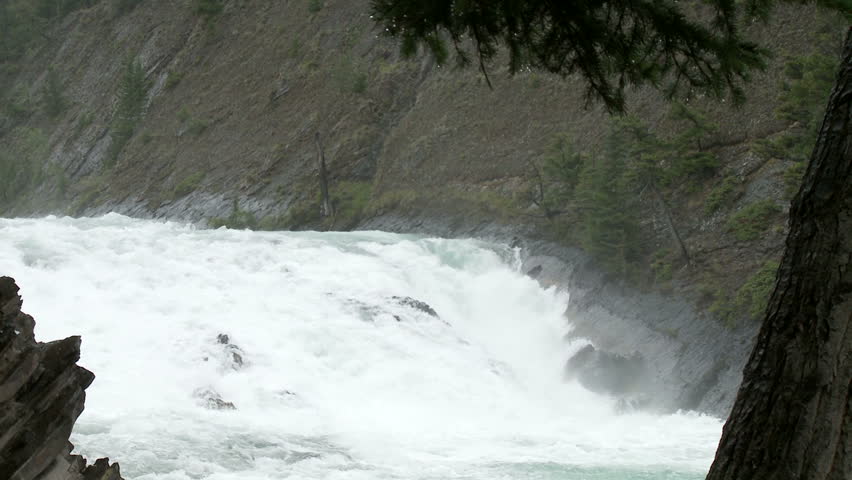Bow Falls, tumbling through the Canadian Rockies in Banff, Alberta.