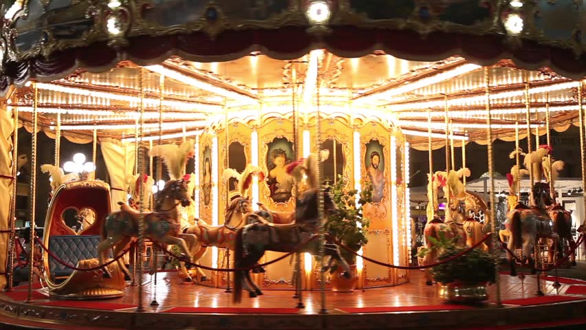 Merry-go-round carousel at night

