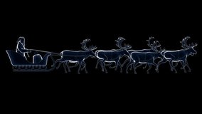Santa flying in sleigh silhouette animation loop. Alpha is included - Powered by Shutterstock - Get 15% off with code: PIKWIZARD15