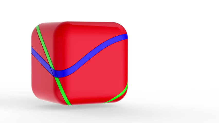 Red cube on white