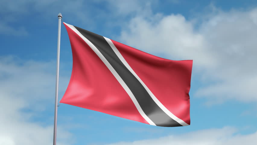 HD 1080p clip with a slow motion waving flag of Trinidad and Tobago. Seamless,