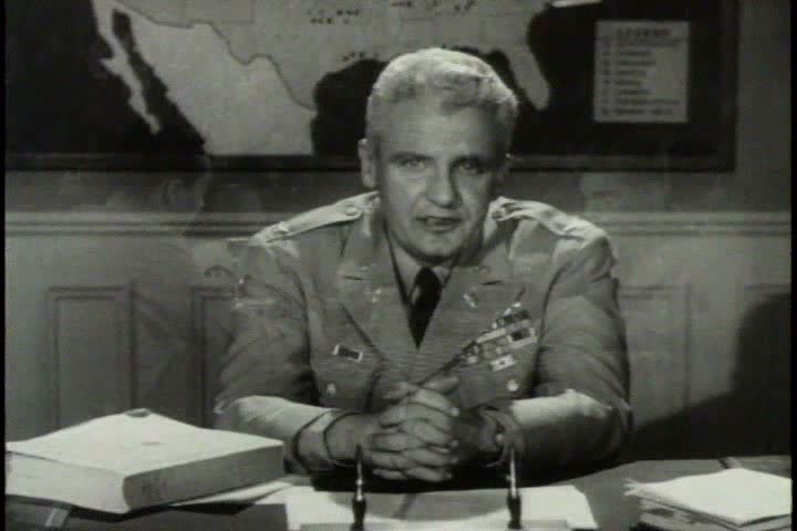1950s - An officer in the army discusses how the army appropriates its funding during the 1950s | Shutterstock HD Video #4268366