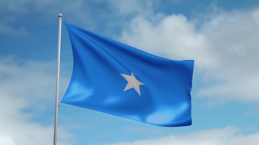HD 1080p clip with a slow motion waving flag of Somalia. Seamless, 12 seconds
