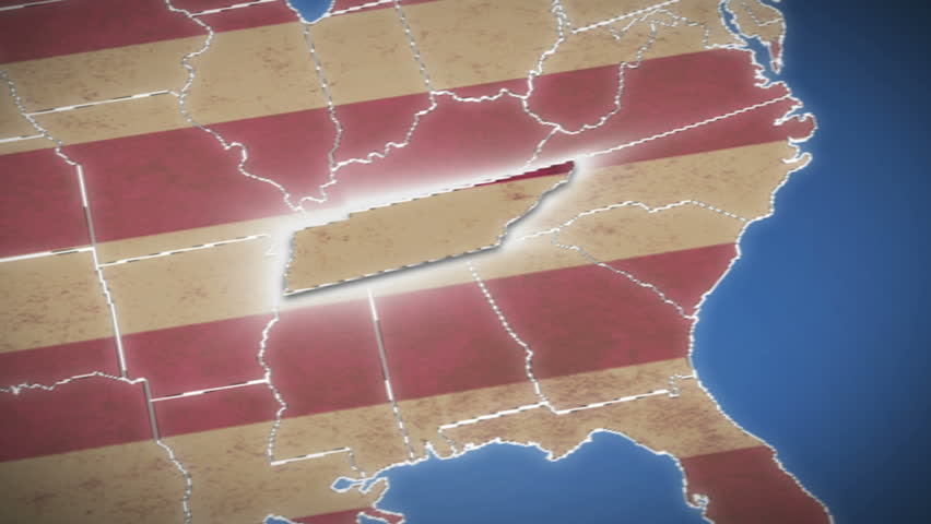 USA Map, Tennessee pull out. No signs or letters so you can insert own graphics,
