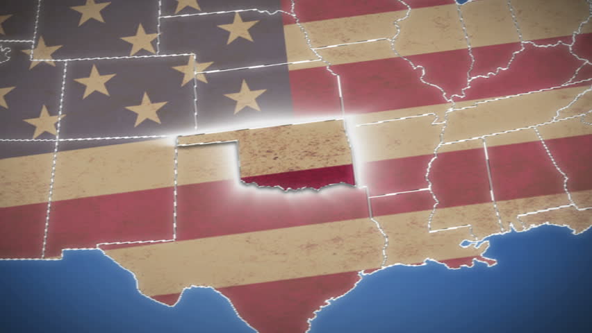 USA Map, Oklahoma pull out. No signs or letters so you can insert own graphics,