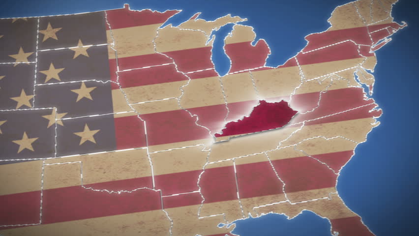 USA Map, Kentucky pull out. No signs or letters so you can insert own graphics,