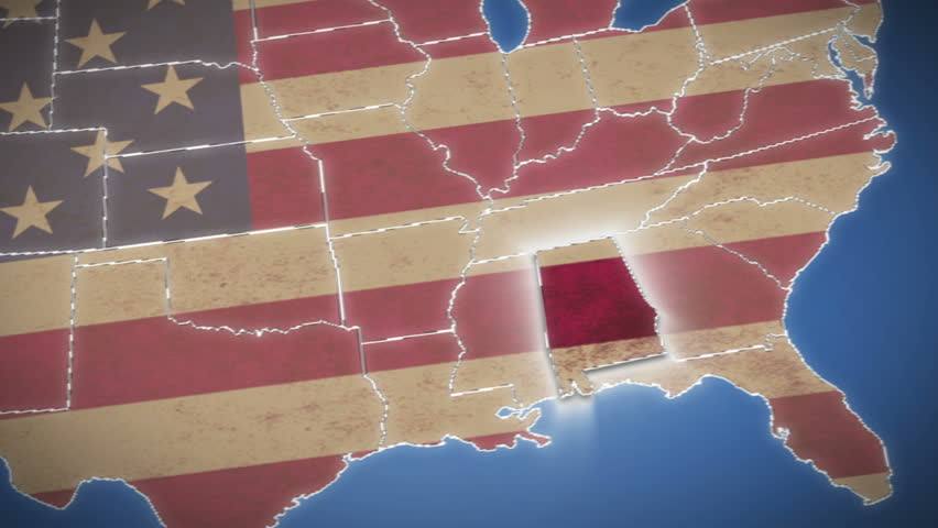 USA Map, Alabama pull out. No signs or letters so you can insert own graphics,