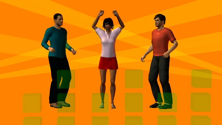 Three dancing persons 