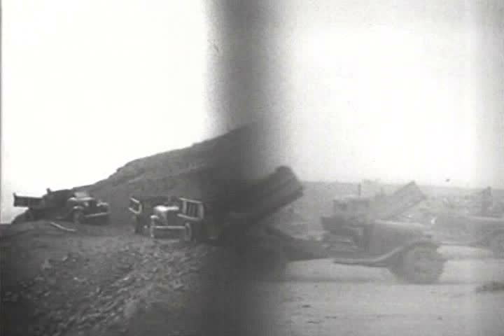 1930s - The Missouri River is damned in Montana in the 1930s.