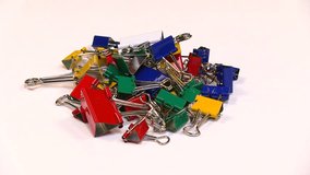 office supplies metal paper clips colorful 