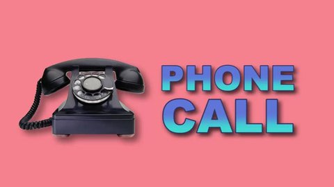 Phone call flash studio message screen with blue letters