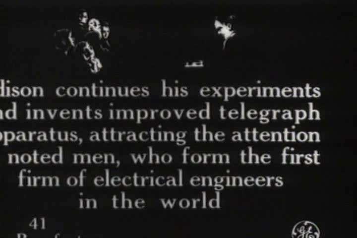 1920s - The life of Thomas Edison in 1923, includes re enactments of his life as a young man.