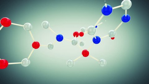 Beautiful Molecule Structure Growing 3d animation. Chemical Concept. HD 1080.