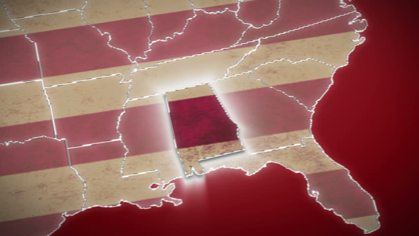 USA Map, Alabama pull out. No signs or letters so you can insert own graphics,