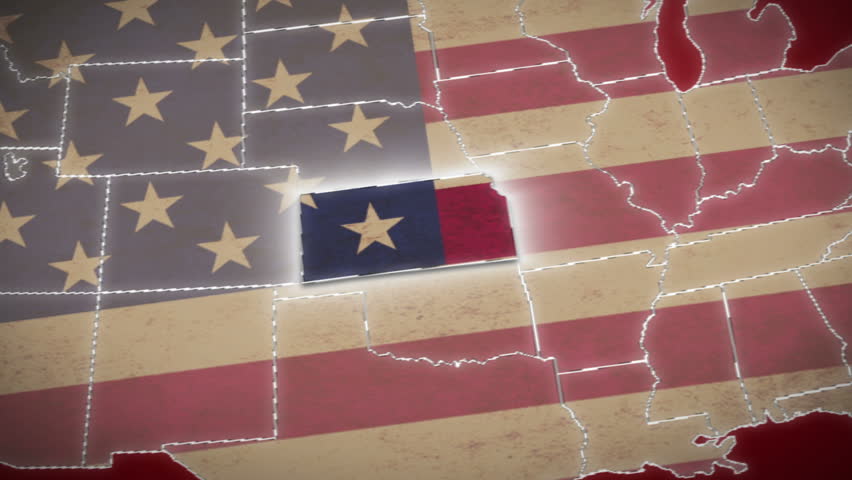 USA Map, Kansas pull out. No signs or letters so you can insert own graphics,